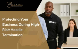 Discreet professional security presence supporting a private workplace meeting in a Las Vegas business